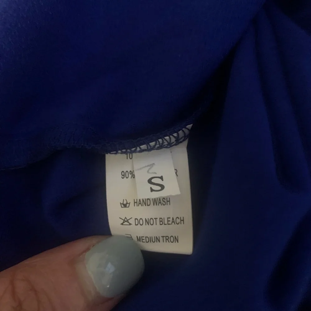 Cobalt‎ blue bodycon strapless MIDI Dress Size Small